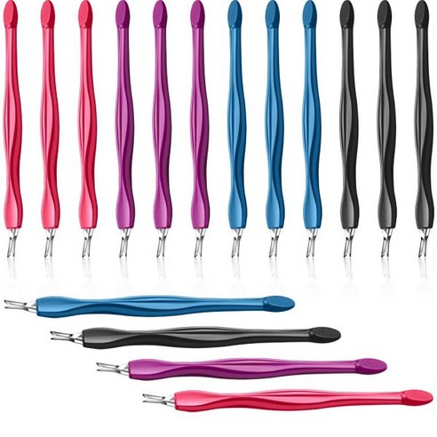 큐티클 푸셔 트리머 전문 브이자 제거 매니큐어 각질 도구 토 네일 케어 홈 앤 네일샵 12Pcs