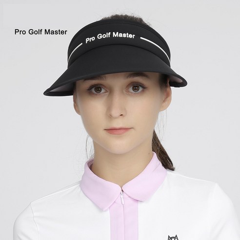 Pro Golf Master 여성 바이저 썬캡 골프모자 MZ048, 블랙, 1개