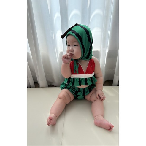 로이앤한나 여아 여자아기 수박 비키니 수영복 세트 3개월 6개월 9개월 돌