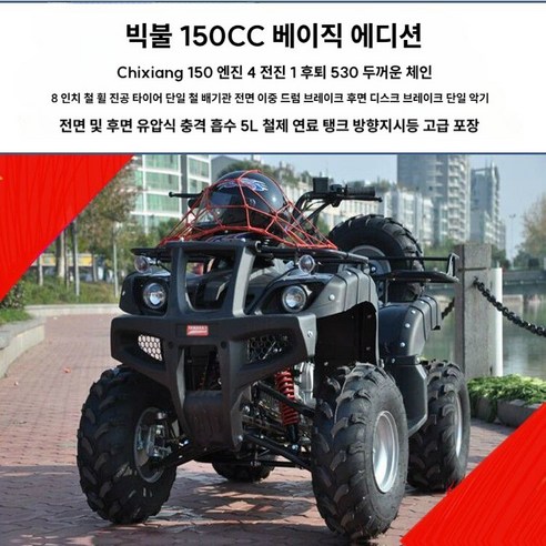 ATV 4륜 오프로드 125cc 150cc 4WD 무단 자동 변속기 비포장 산악 오토바이, 150cc 빅불 베이직 에디션