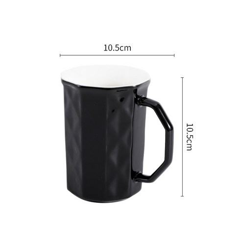 DFMEI.커피잔 세트요.Coffee cup set세라믹 머그컵 컬러 북유럽 컵 심플 대용량 가정용 컵 오피스 물컵 선물입니다, 검은색, DFMEI.401-500ml.
