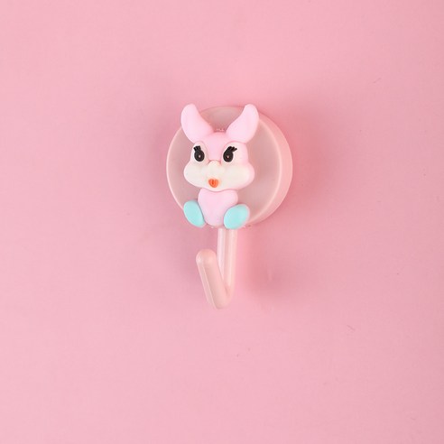 주방 애니메이션 갈고리 펀치 면제 강력 접착제 갈고리 벽걸이식 흔적 승중 창의 귀여운 애니메이션 갈고리, 귀토끼