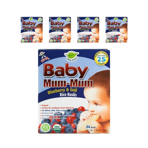 베이비멈멈 쌀과자, 블루베리&고지(Blueberry&Goji), 5개, 50g