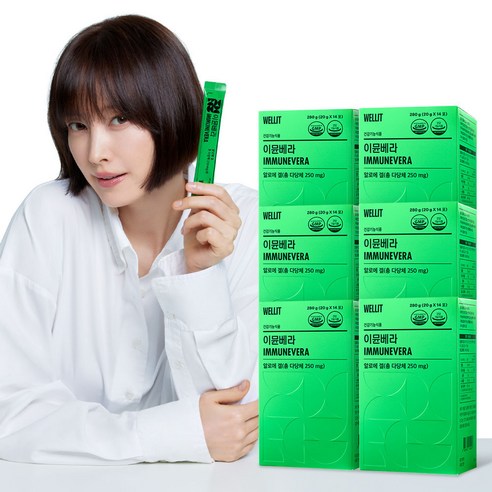 웰릿 이뮨베라 알로에 겔 총 다당체 250mg, 6박스, 14포