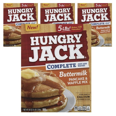 헝그리잭 컴플리트 버터밀크 팬케이크 & 와플 믹스, 2.26kg, 4개