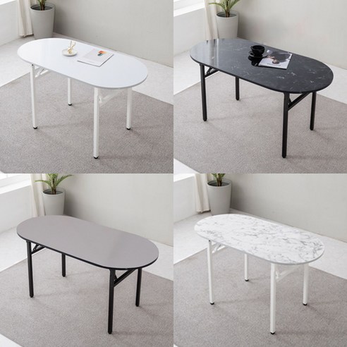 이반가구 1인~8인 (라운드형)접이식테이블 다용도 책상 절탁자 식탁 컴퓨터책상 입식책상 회의테이블 작업테이블 다용도 오피스 사무실 서재, (라운드형) 절탁자 1800x800, 블랙(블랙테두리), 블랙다리