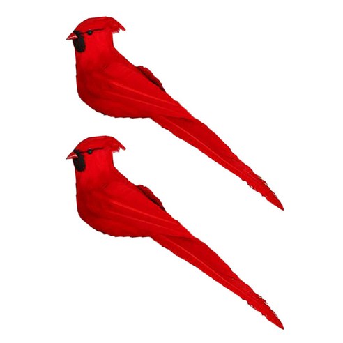 2pcs 시뮬레이션 앵무새 인형 깃털 새 정원 장식 빨간색, 레드, 25x7x9cm, 거품