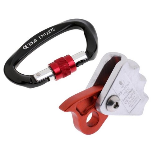 안전 산 암벽 등반 밧줄 잡아 Protecta + Carabiner 가을 체포 보호 장비 장비, 오렌지, 실버, 블랙, 설명
