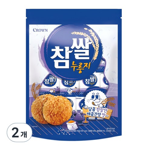 크라운 참쌀 누룽지, 216g, 2개