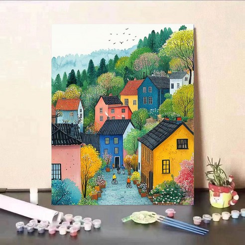 DIY 명화그리기 유화 그림 그리기 아크릴화 30*40cm, 12타입, 1개