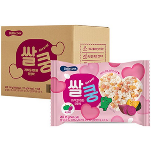 베베쿡 쌀쿵 쌀과자, 15g, 2세트