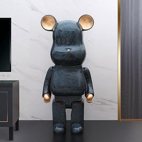 Uinox 베어브릭 저금통 50cm 대형 곰돌이 피규어 인테리어 소품 개업 집들이 선물, 스크럽블루