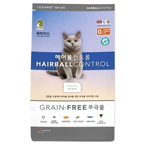 캐츠랑 세라피드 헤어볼컨트롤 사료, 2kg, 1개