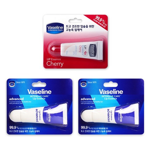 바세린 인텐시브 케어 립에센스 어드밴스드 10ml x 2개 + 체리 10ml x 1개 총 3개 고농축 립밤, 3세트