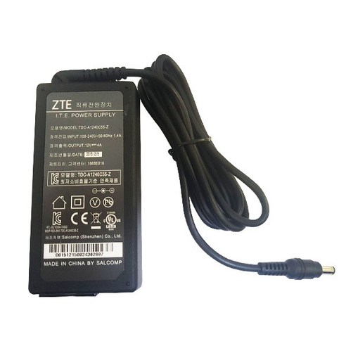 (주)승원전자 12V4A아답터 게이밍 모니터 호환 아답터 삼성 LG 뷰씽크 루컴즈 등 12V4000mA 프리볼트, 12V4A ZTE아답터+8자코드, 1개