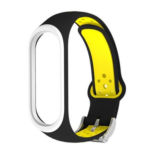 스트랩 Xiao mi Mi Band 5 4 3 Xio mi Mi Band3 Mi band 4 3 Band4 Strap 용 실리콘 핑크 교체 용 팔찌 시계 밴드, 6) black yellow - For Mi Band