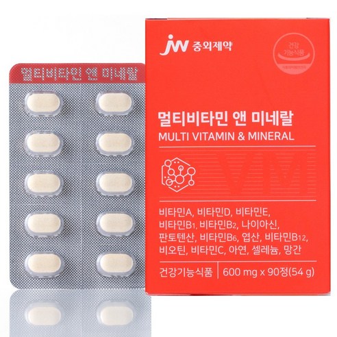중외제약 멀티 비타민 앤 미네랄 600mg 90정 3개월분, 1개 90정 3개월분