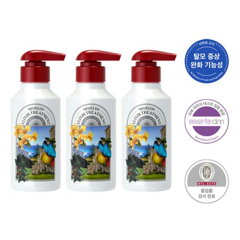 모제림 엘릭서 트리트먼트 탈모케어 두피영양공급 헤어볼륨 향좋은, 300ml, 3개