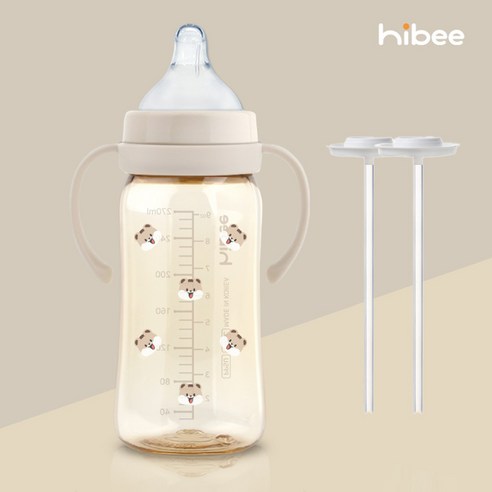 하이비 자기주도젖병 PPSU 270ml 젖병1P+젖꼭지1P+핸들1P+추타입2p or 간편타입2p, 핸들1p/간편타입2p/다람이샌드/젖꼭지 L(6개월), 1개, 270ml