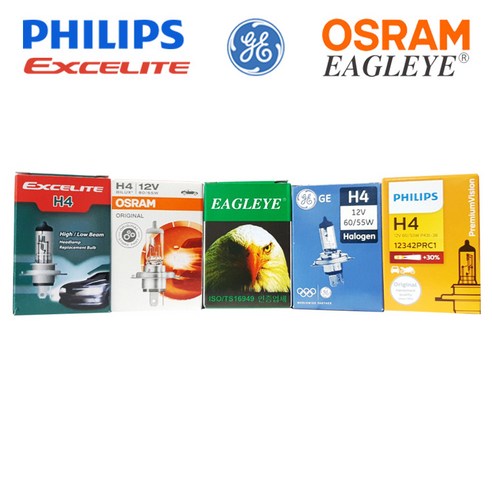 포터2 자동차 전구 H4 상하향등 (04년~17년) 1개, 남영 12V H4 60_55W 포터2라이트