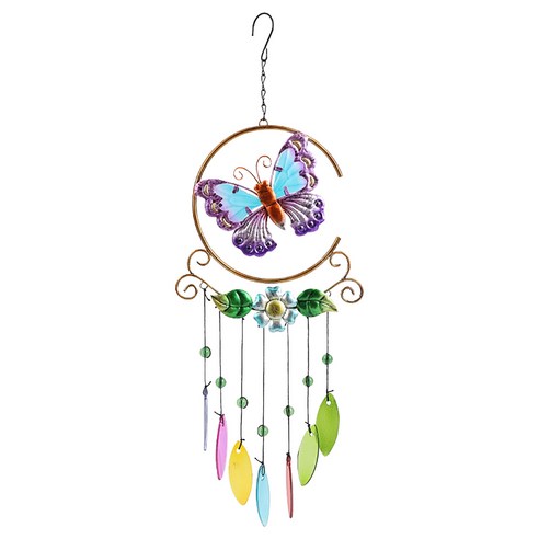 브랜드없음 Hummingbird 나비 바람 차임 금속 공예 장식 정원 발코니 펜던트