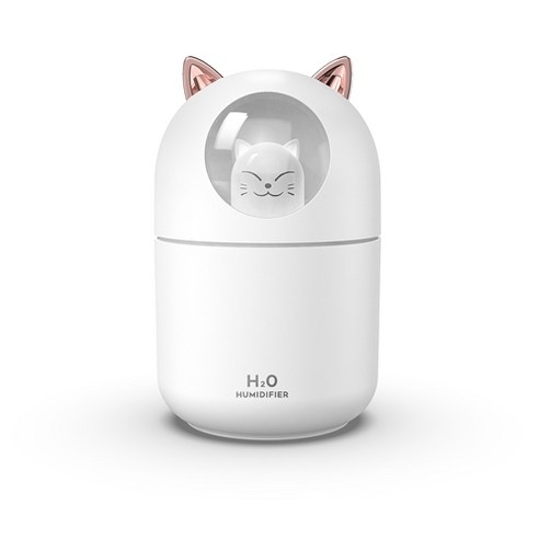 USB 야옹이 가습기 애완 고양이 300ml 대용량 미니 가습기 포함 KC인증, 흰색