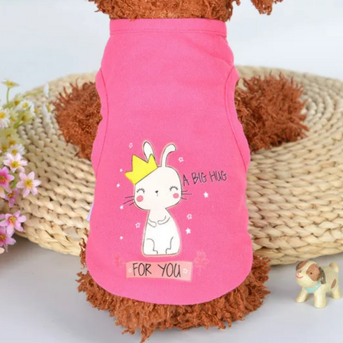 새끼 강아지옷 초소형 아기 고양이 여름, 진핑크XXXS