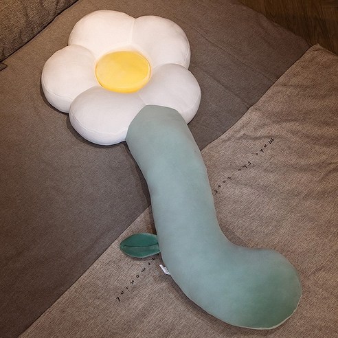 태양꽃 롱 쿠션 북유럽 가구 남녀 자다 다리 베개 가구 소파 꽃 쿠션, 스판 초유연 화이트, 70cm