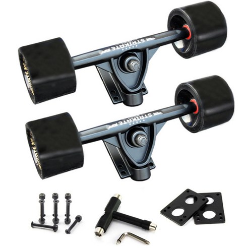 Xzante STRIKATE 2 개 7 인치 스케이트 보드 브래킷 케이트 트럭 롱 알루미늄 합금 70x51mm 큰 바퀴, 검은 색