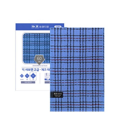 송월 빅샤보렌 고급 체크 때밀이60-10장짜리 (세신사전용), 0.파랑, 3매입, 1개