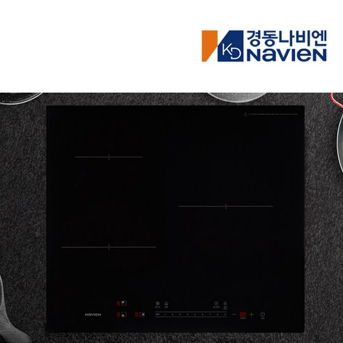 경동나비엔 3구 인덕션 렌지 전기 레인지 블랙 글라스 560x480 CEI150-03B5N 3400w