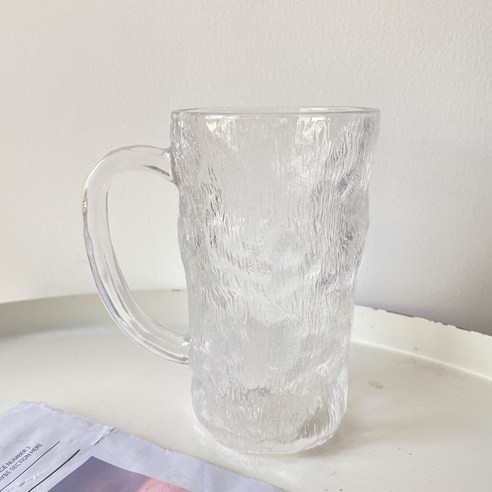DFMEI 인스풍대는 빙하무늬샌들 글라스를 물컵 자녀띠뚜껑 집사용 밀크커피컵, DFMEI 높은 스타일 [싱글 컵]