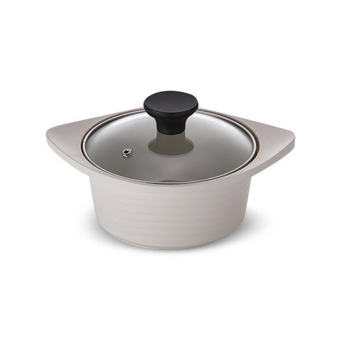 퀸센스 본세라믹 통주물 양수냄비, 아이보리, 20cm