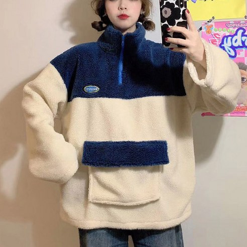 엘레스 여성티셔츠 루즈핏 기모 양모 긴팔티셔츠 맨투맨