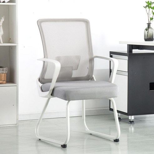 편안한 사무실용 공부용 고정형 바퀴없는 의자 10color Y449, 메쉬 그레이+블랙 다리