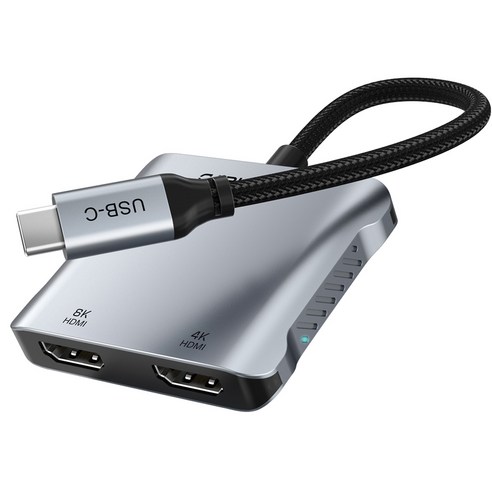 케이블타임 8K MST C타입 듀얼 HDMI 미러링 젠더 컨버터, CB70G, 1개
