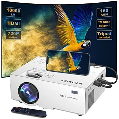 휴대용 미니 빔 프로젝터 미국 WTONISY 720P 네이티브 홈 비디오 HDMI VGA AV USB 포트가 있는 1080P 지원 필름, M8-C-실버 bf50nst 휴대용 미니 빔 프로젝터 미국 WTONISY 720P 네이티브 홈 비디오 HDMI VGA AV USB 포트가 있는 1080P 지원 필름, M8-C-실버 bf50nst