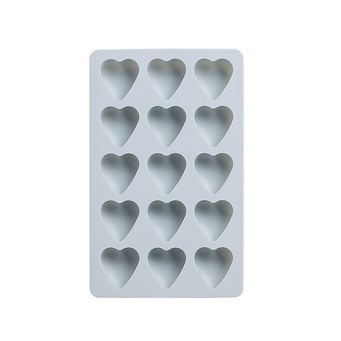 간략 테이프 뚜껑 실리콘 얼음 금형 가정용 얼음 격자 사각형 플라스틱 얼음 모형 DIY 보식 박스, 1 건, 파란색하트