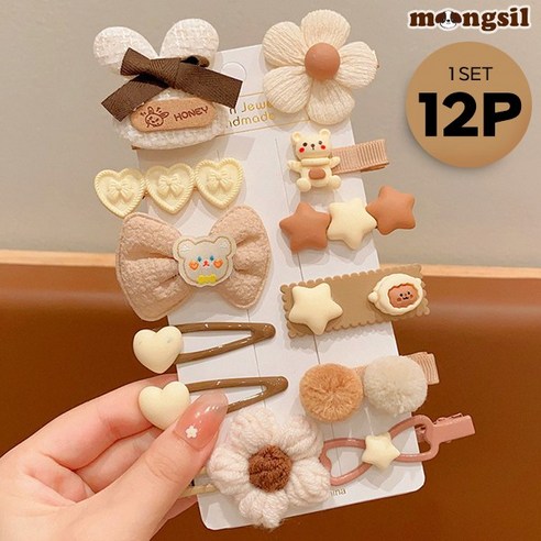 몽실이 큐티 헤어핀 12p세트