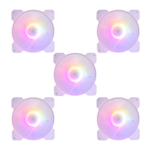 Monland 120Mm PC 케이스 냉각 팬 게임 1150 AMD1366 초저소음 컴퓨터 RGB 쿨러 데스크탑 높은 기류 팬-5PCS, 하얀