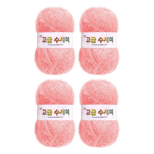 울클럽 별꽃수세미 DIY 고급수세미실 80g 4볼세트 + 동영상제공, 147소프트핑크