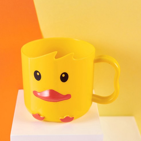 칫솔 컵 가정용 간단한 구강 세척제 컵 귀여운 안티 크리 에이 티브 만화 작은 노란색 오리 플라스틱 치아 실린더 컵, 1 승리 오리
