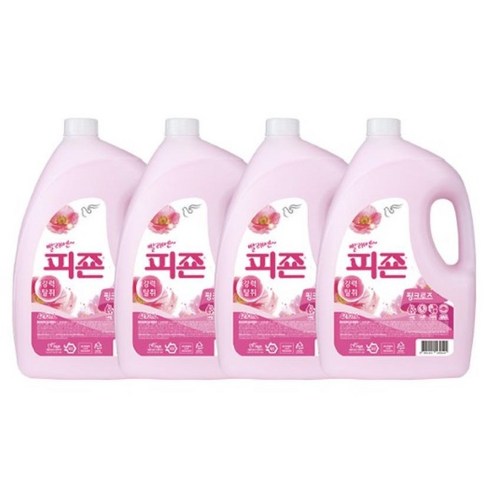 피죤 레귤러 섬유유연제 핑크로즈 본품, 4210ml, 4개