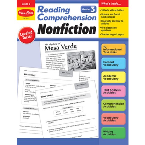 (영문도서) Reading Comprehension: Nonfiction Grade 3 Teacher Resource Paperback, Evan-Moor Educational Publi..., English, 9781645143369