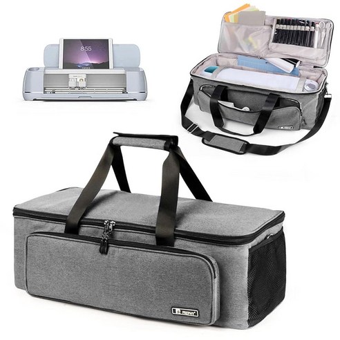 Frephy Cricut Maker 3 Explore Air2 Air 정리 및 보관용 토트백 액세서리 소모품을 위한 멀티 포켓 포함 (블루) 385813, 풀 오픈 블루