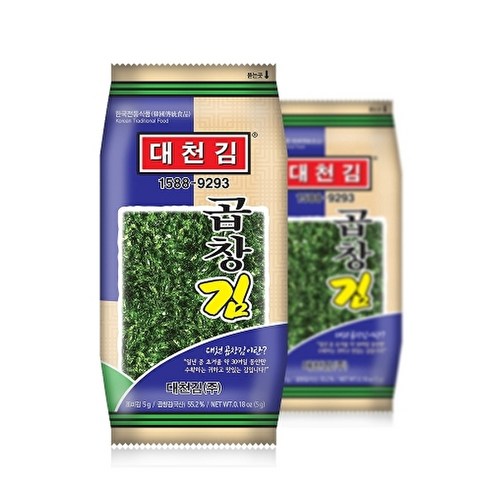기타 대천김 곱창김 도시락김 5g x 40봉, 1개, 상세페이지 참조