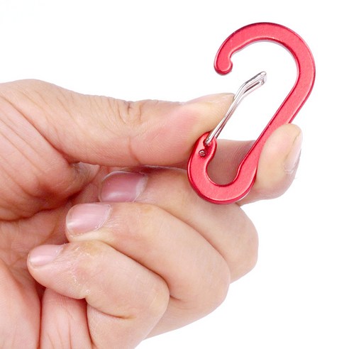 5Pcs M6 알루미늄 합금 Carabiner 키 체인 야외 캠핑 등반 스냅 클립 잠금 버클 후크 낚시 도구 7 색, Black