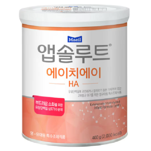 매일유업 앱솔루트 에이치에이 분유 400g × 1개, 개당 중량 × 수량 섬네일