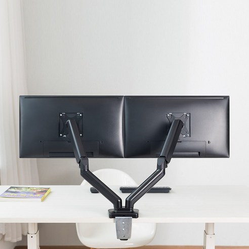 카멜 듀얼 모니터암 CA-1D + 홀타입: 향상된 인체공학, 생산성 향상, 작업 공간 정리