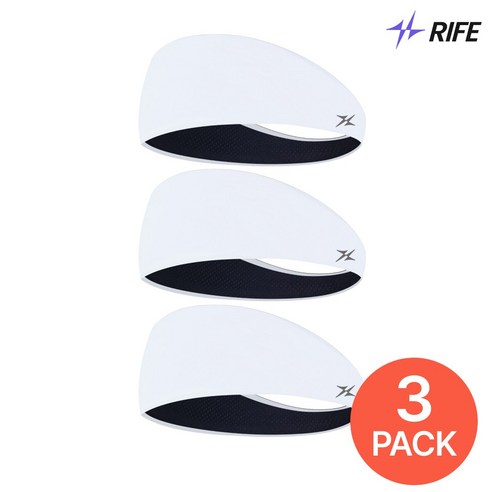 3개 Set RIFE 러닝라이프 스포츠 러닝 헬스 일체형 헤어밴드, 1세트, 화이트3개